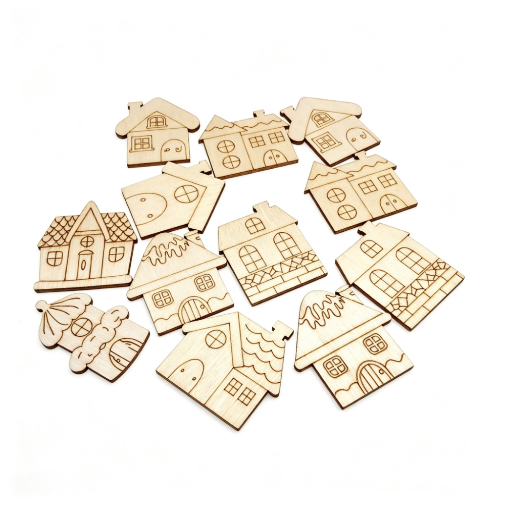 Christmas Craft Embellishment - 40mm, 80mm 크기의 크리스마스 장식용 나무