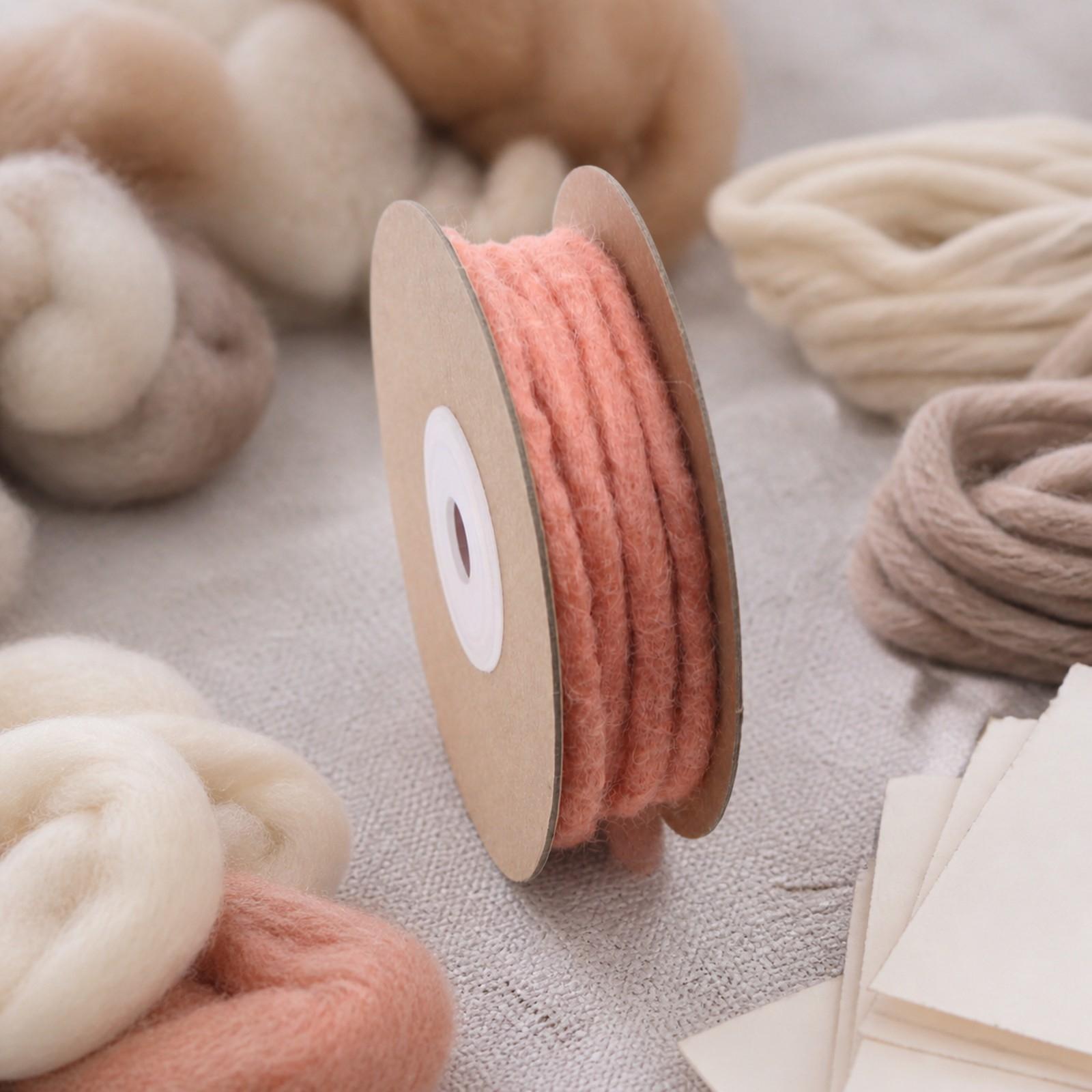 Cord Trim Twisted - 순수 양모 펠트 리본, 두께 5mm,