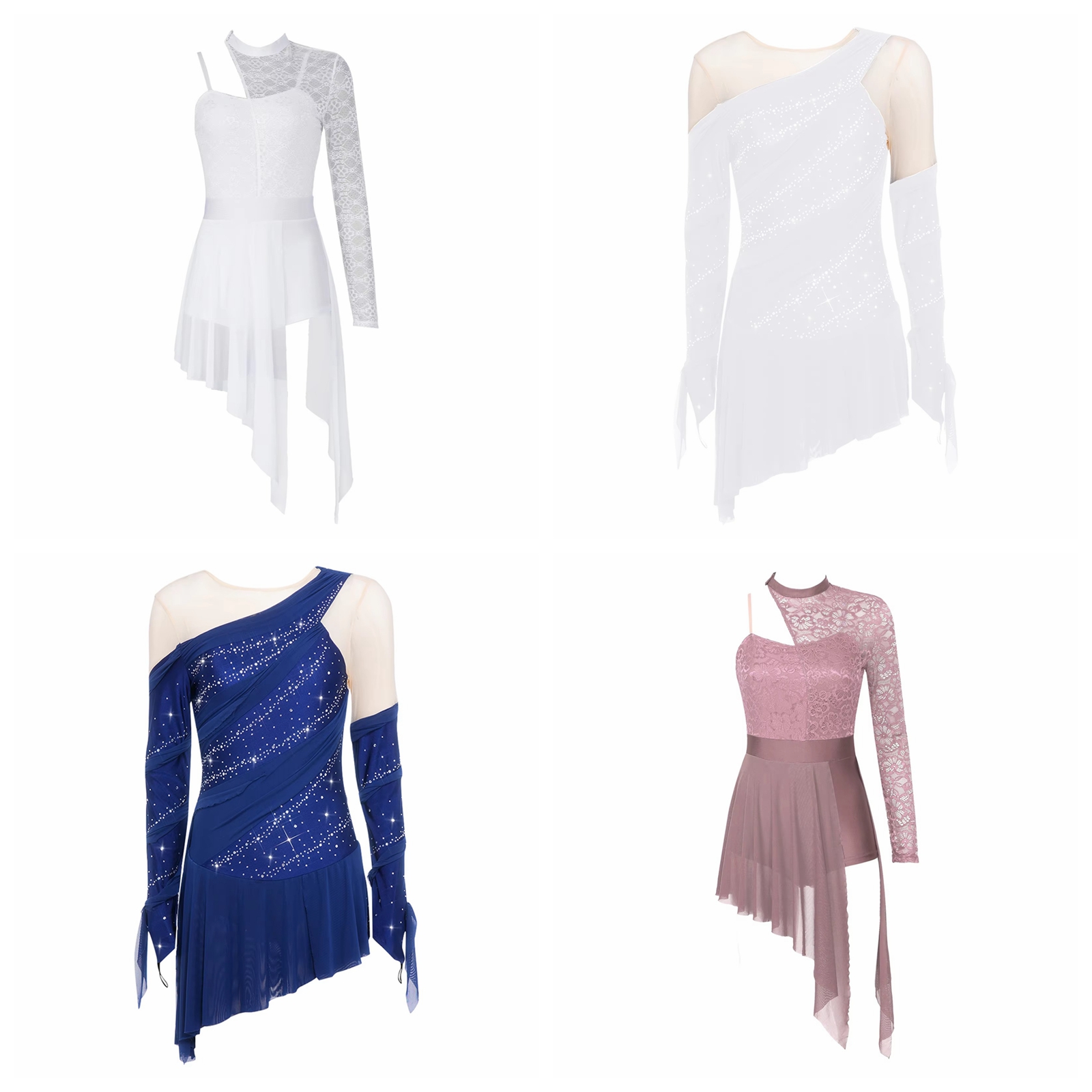 Rhinestone Banding Trim - 여성용 라인스톤 리리컬 댄스 아이스 스케이팅