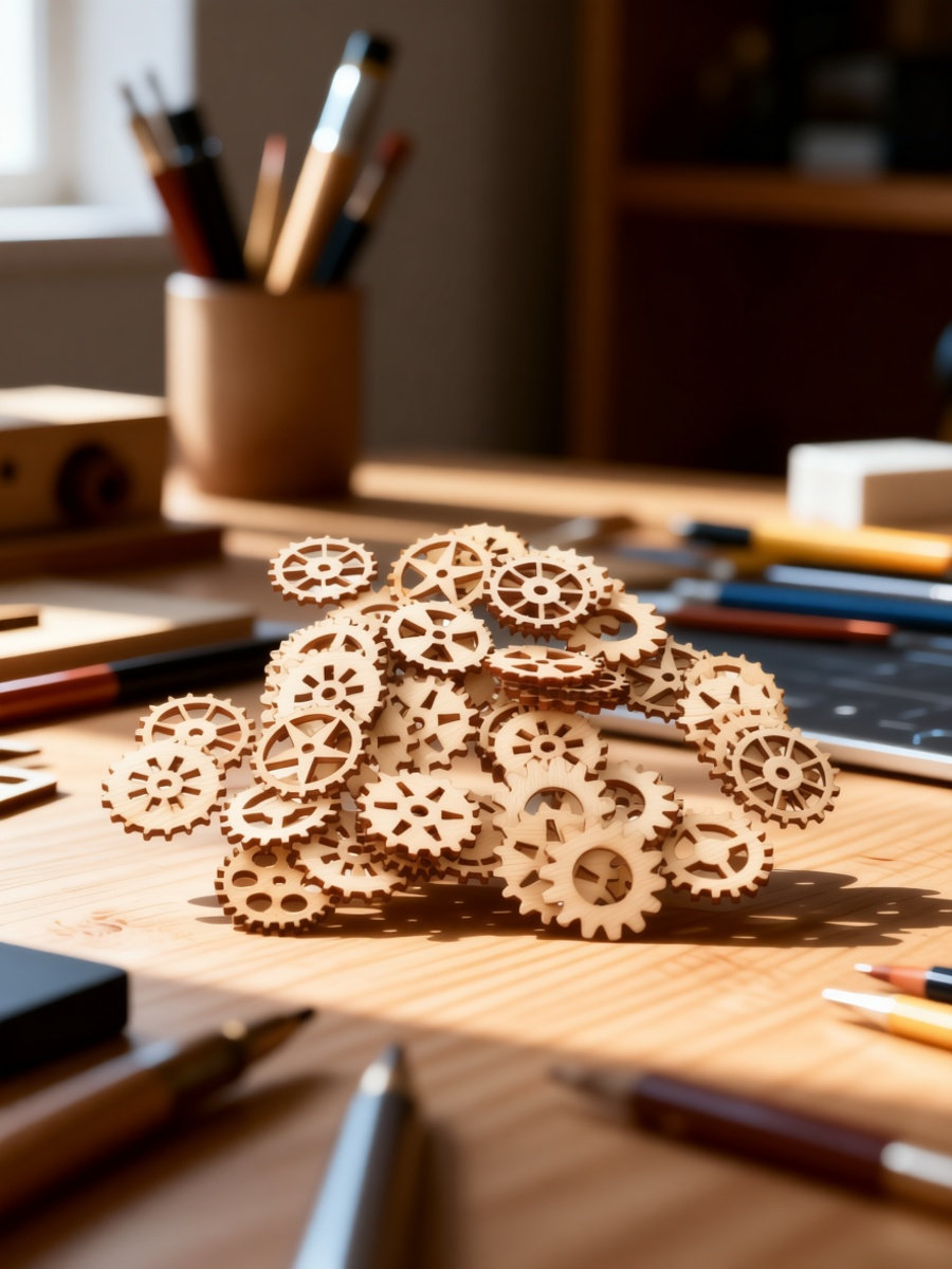 Embellish Craft - 100개 나무 기어 공예 부품 DIY