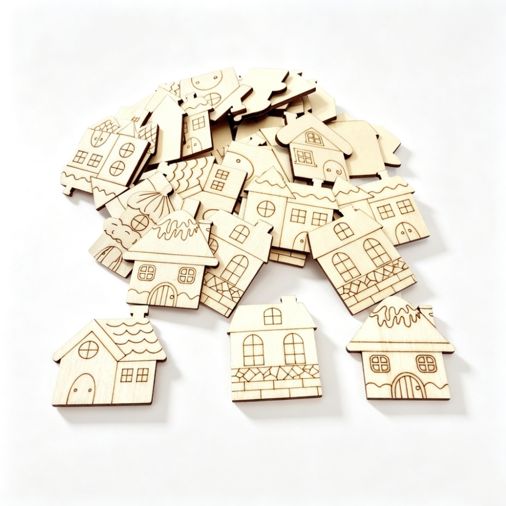 40mm, 80mm 크기의 크리스마스 장식용 나무 조각 - Christmas Craft Embellishment 리뷰 및 가격