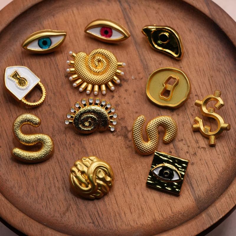 빈티지 금속 단추 하트 모양 예술적인 눈알 디자인 의류 - Embellish Craft 리뷰 및 가격