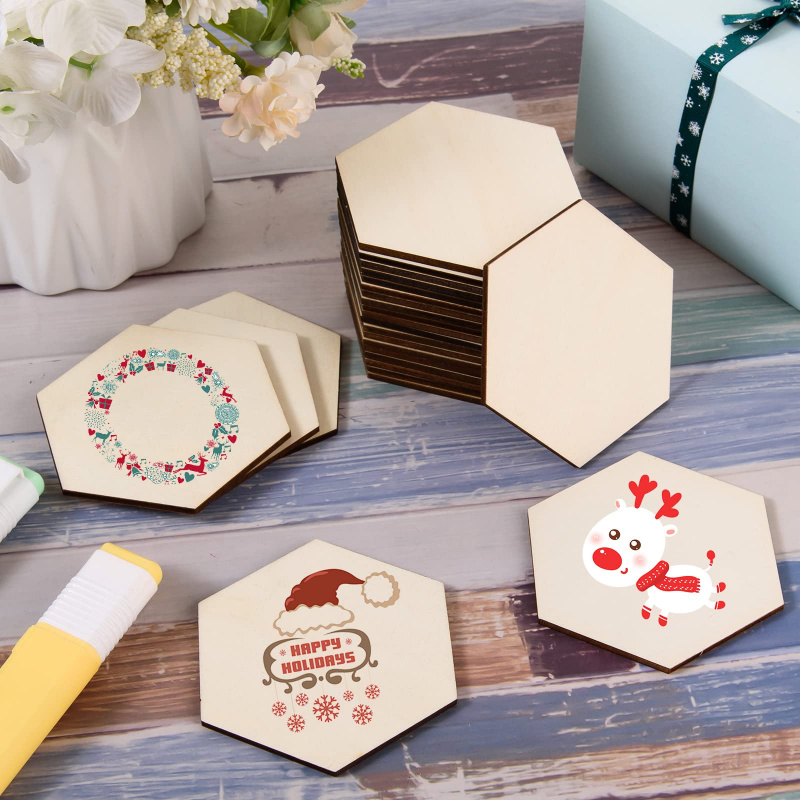 5cm 나무 육각형 블랭크 슬라이스, 마감되지 않은 나 - Embellish Craft 리뷰 및 가격