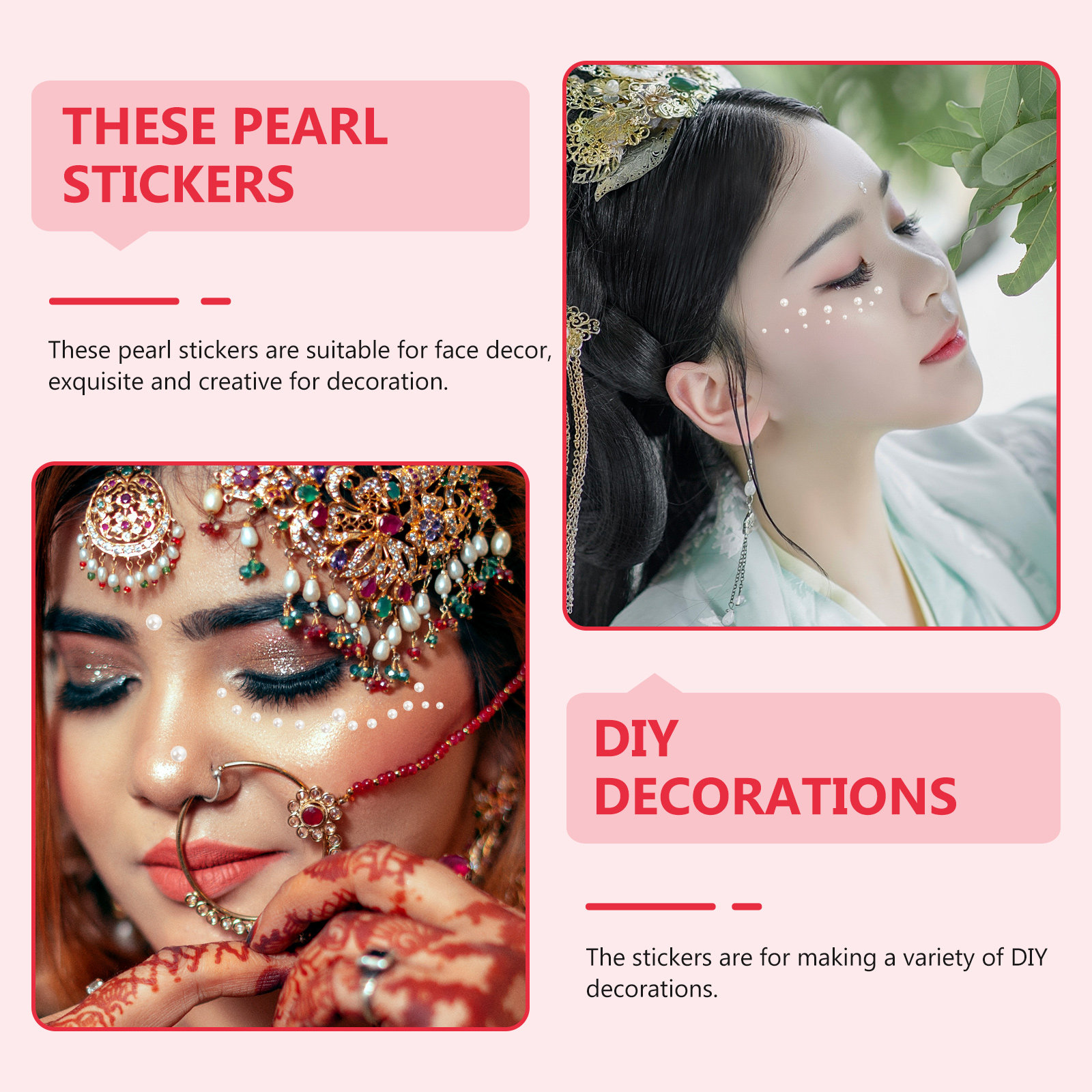 5개입 진주 모양 페이스 스티커, 접착식, 평평한 뒷면 - Embellish Craft 리뷰 및 가격