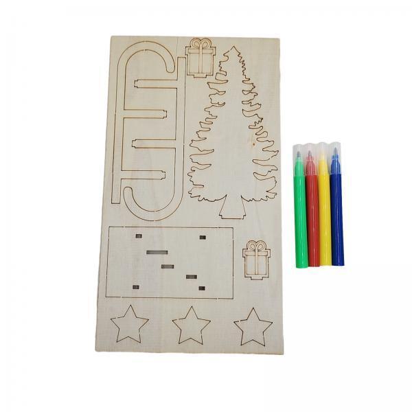 3x DIY 나무 공예품 크리스마스 썰매 크리스마스 트 - Christmas Craft Embellishment 리뷰 및 가격